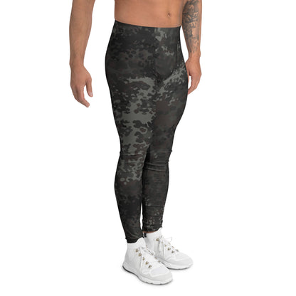 German Flecktarn Black CAMO Mens Leggings