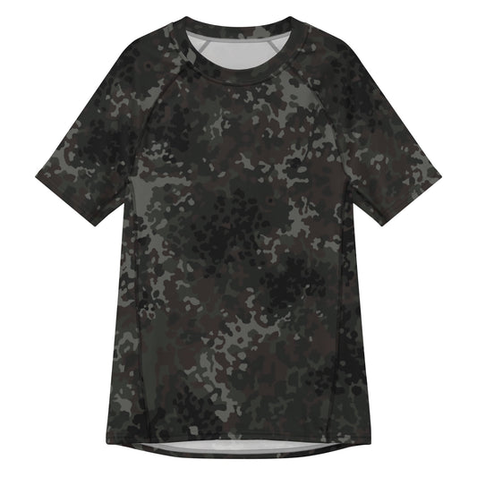 German Flecktarn Black CAMO Mens Short-Sleeve Rash Guard - 2XS - Short-sleeve Guards