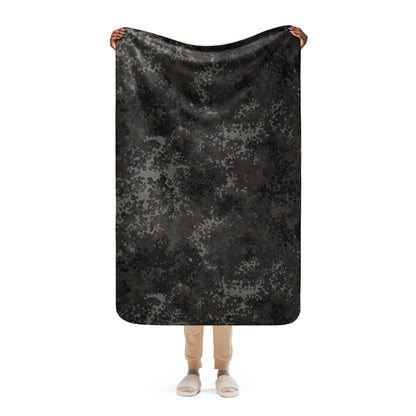 German Flecktarn Black CAMO Sherpa blanket - 37″×57″ - Blankets
