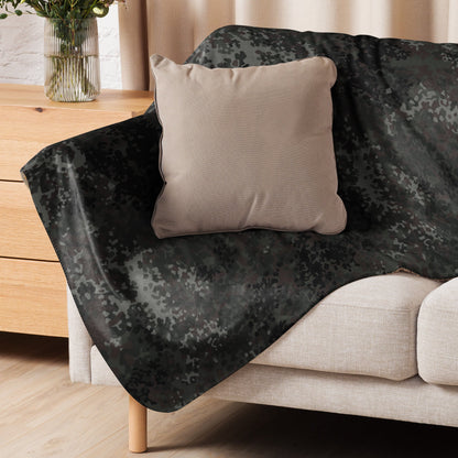 German Flecktarn Black CAMO Sherpa blanket - Blankets
