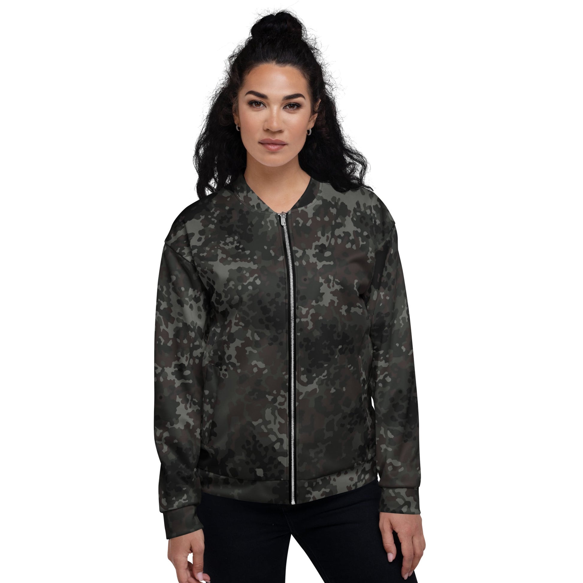 German Flecktarn Black CAMO Unisex Bomber Jacket - Jackets