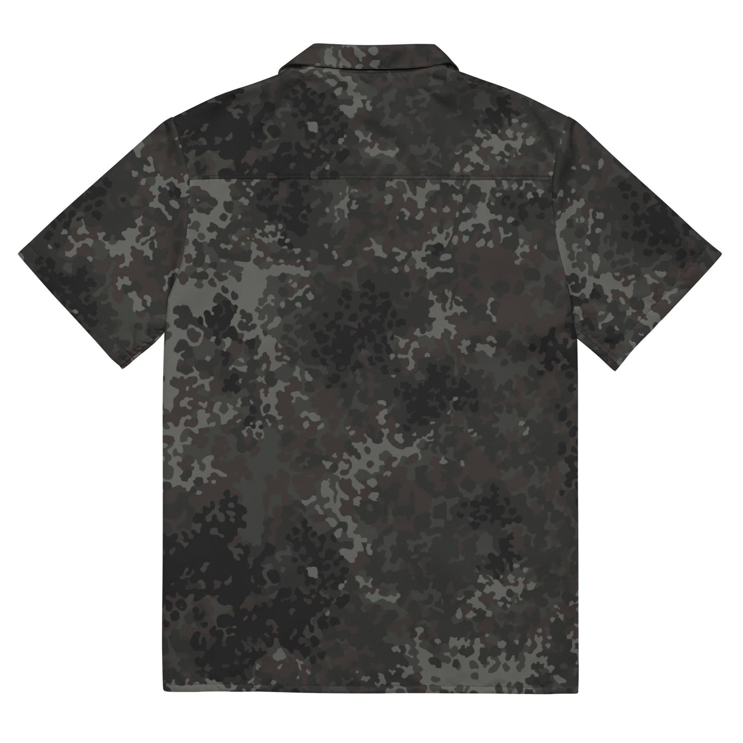 German Flecktarn Black CAMO Unisex Short-Sleeve Button Shirt