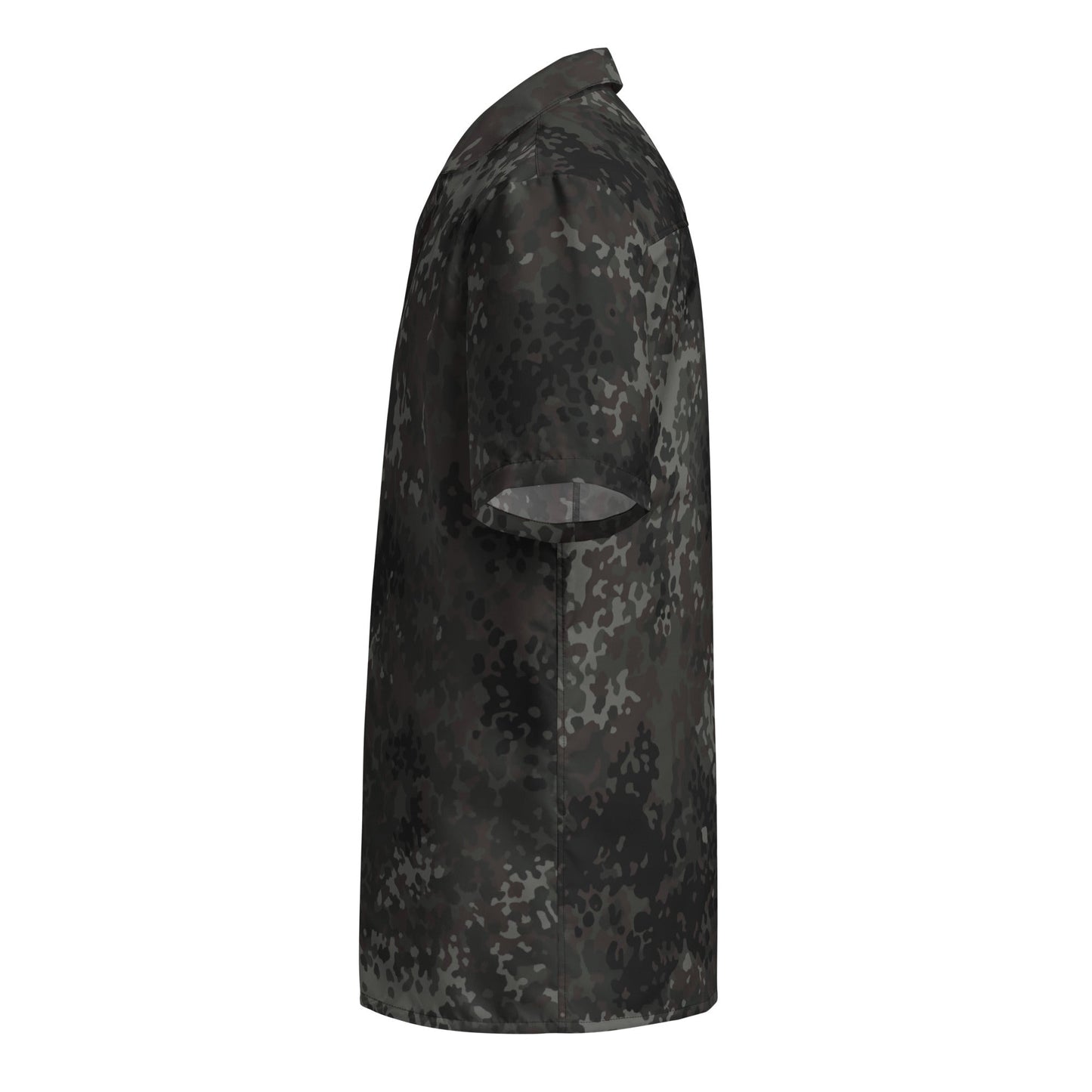 German Flecktarn Black CAMO Unisex Short-Sleeve Button Shirt