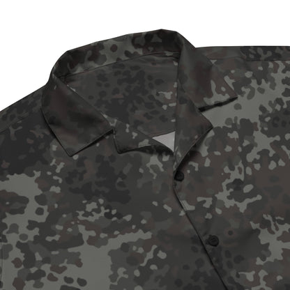 German Flecktarn Black CAMO Unisex Short-Sleeve Button Shirt