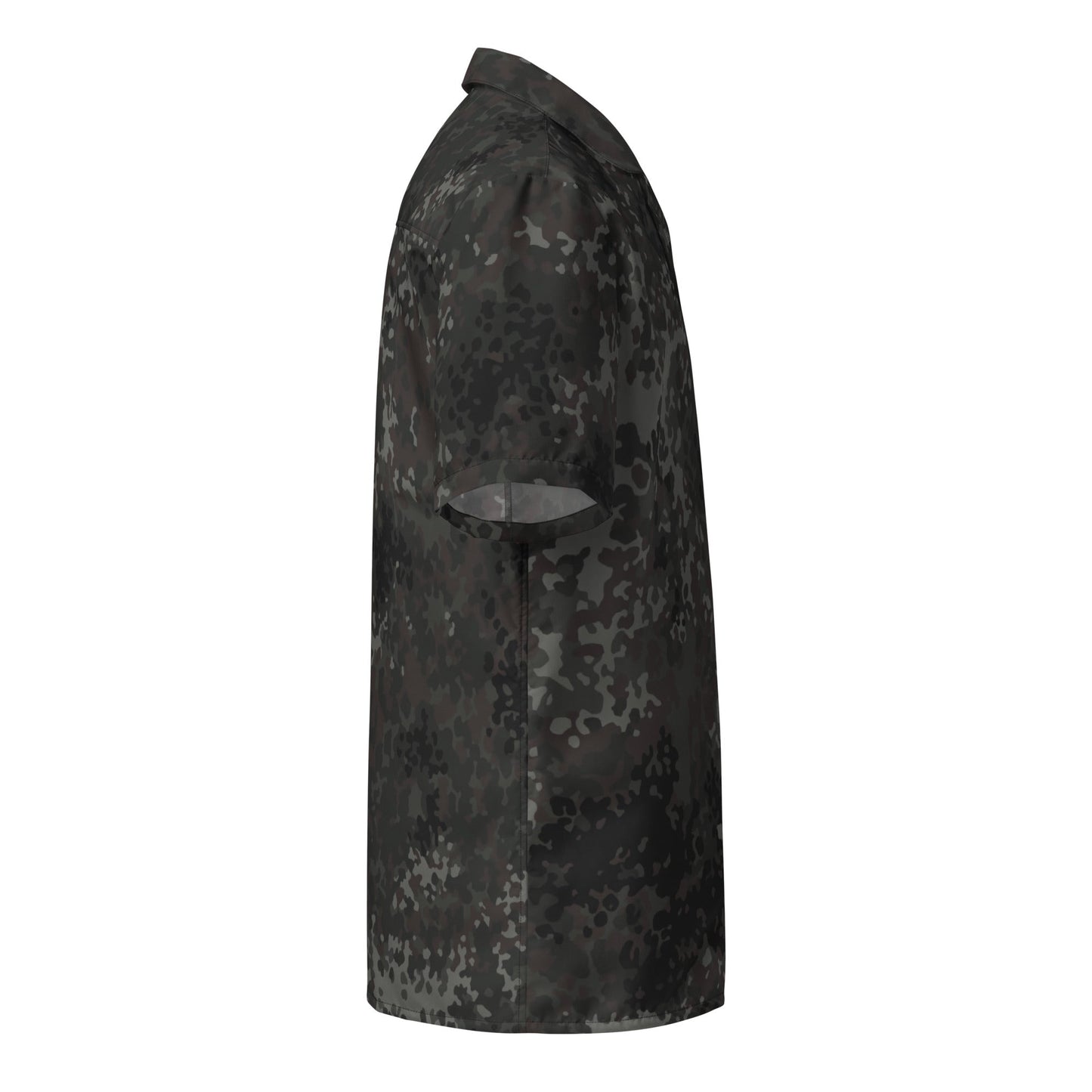 German Flecktarn Black CAMO Unisex Short-Sleeve Button Shirt