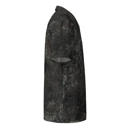 German Flecktarn Black CAMO Unisex Short-Sleeve Button Shirt