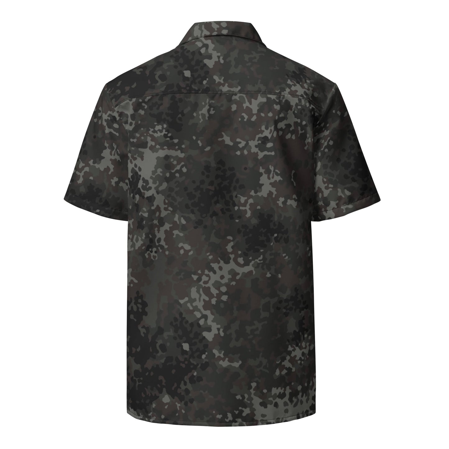 German Flecktarn Black CAMO Unisex Short-Sleeve Button Shirt