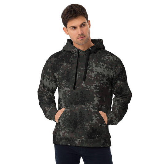 German Flecktarn Black CAMO Unisex Hoodie - 2XS - Hoodies