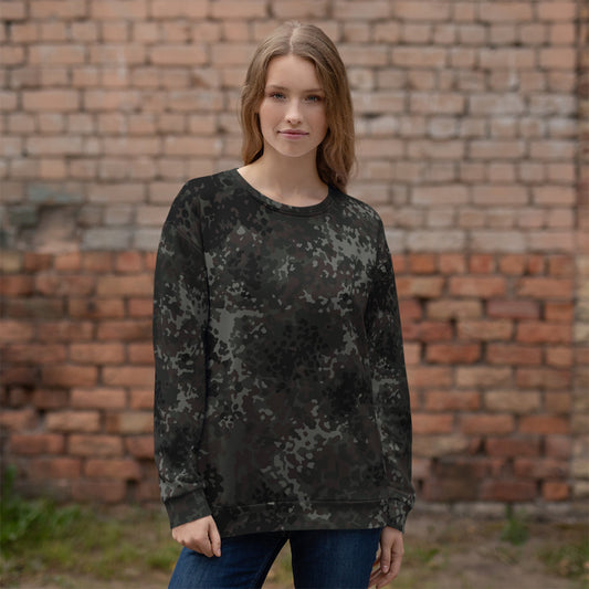 German Flecktarn Black CAMO Unisex Sweatshirt - Sweatshirts