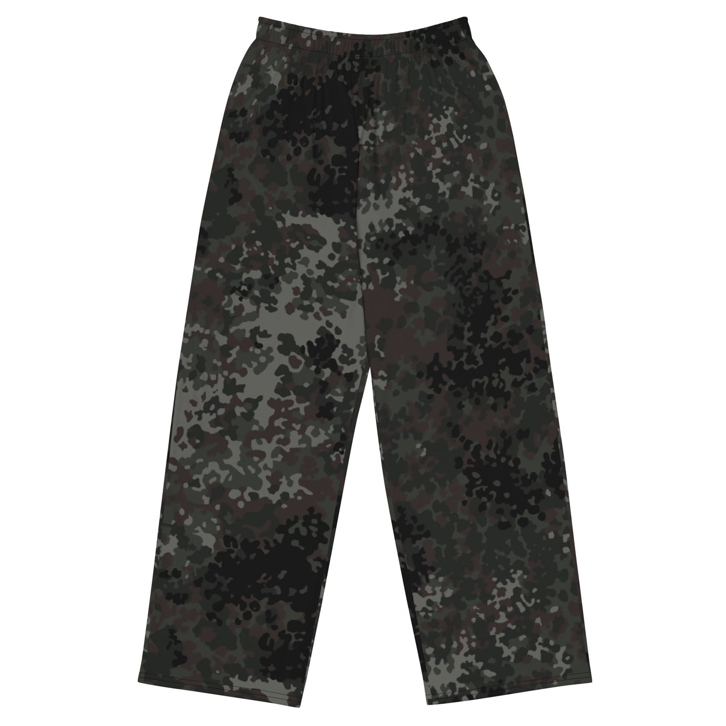 German Flecktarn Black CAMO unisex wide-leg pants - 2XS - Wide-leg Pants