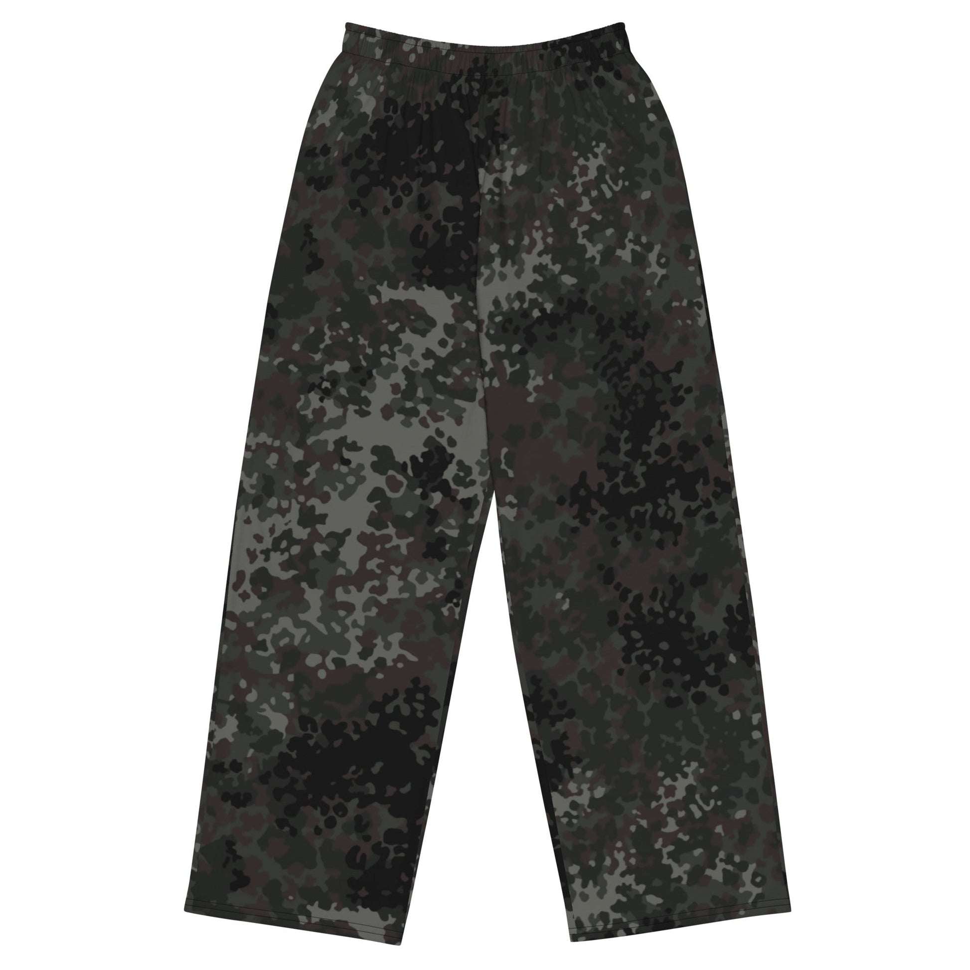 German Flecktarn Black CAMO unisex wide-leg pants - 2XS - Wide-leg Pants