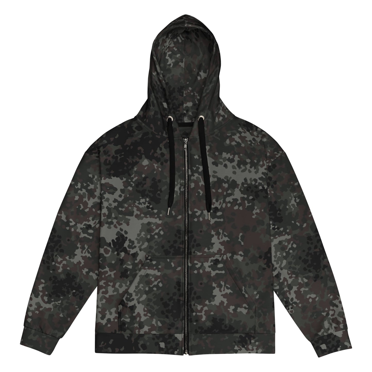 German Flecktarn Black CAMO Unisex zip hoodie - 2XS - Zip Hoodies