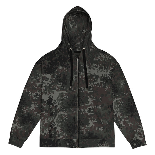 German Flecktarn Black CAMO Unisex zip hoodie - 2XS - Zip Hoodies