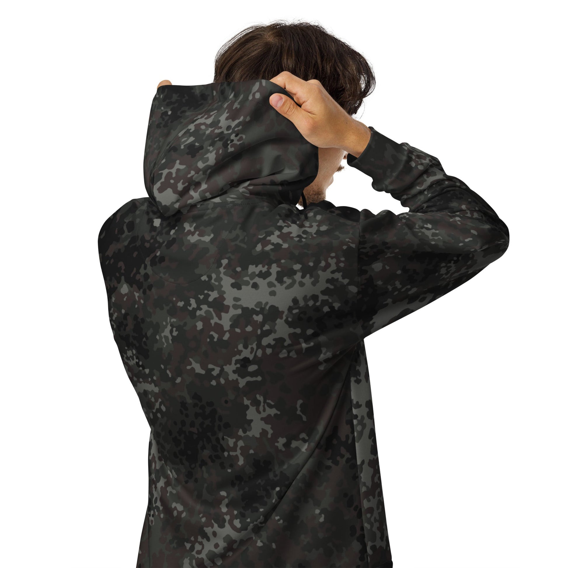 German Flecktarn Black CAMO Unisex zip hoodie - Zip Hoodies
