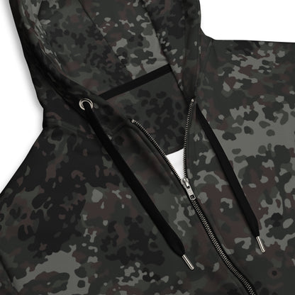 German Flecktarn Black CAMO Unisex zip hoodie - Zip Hoodies