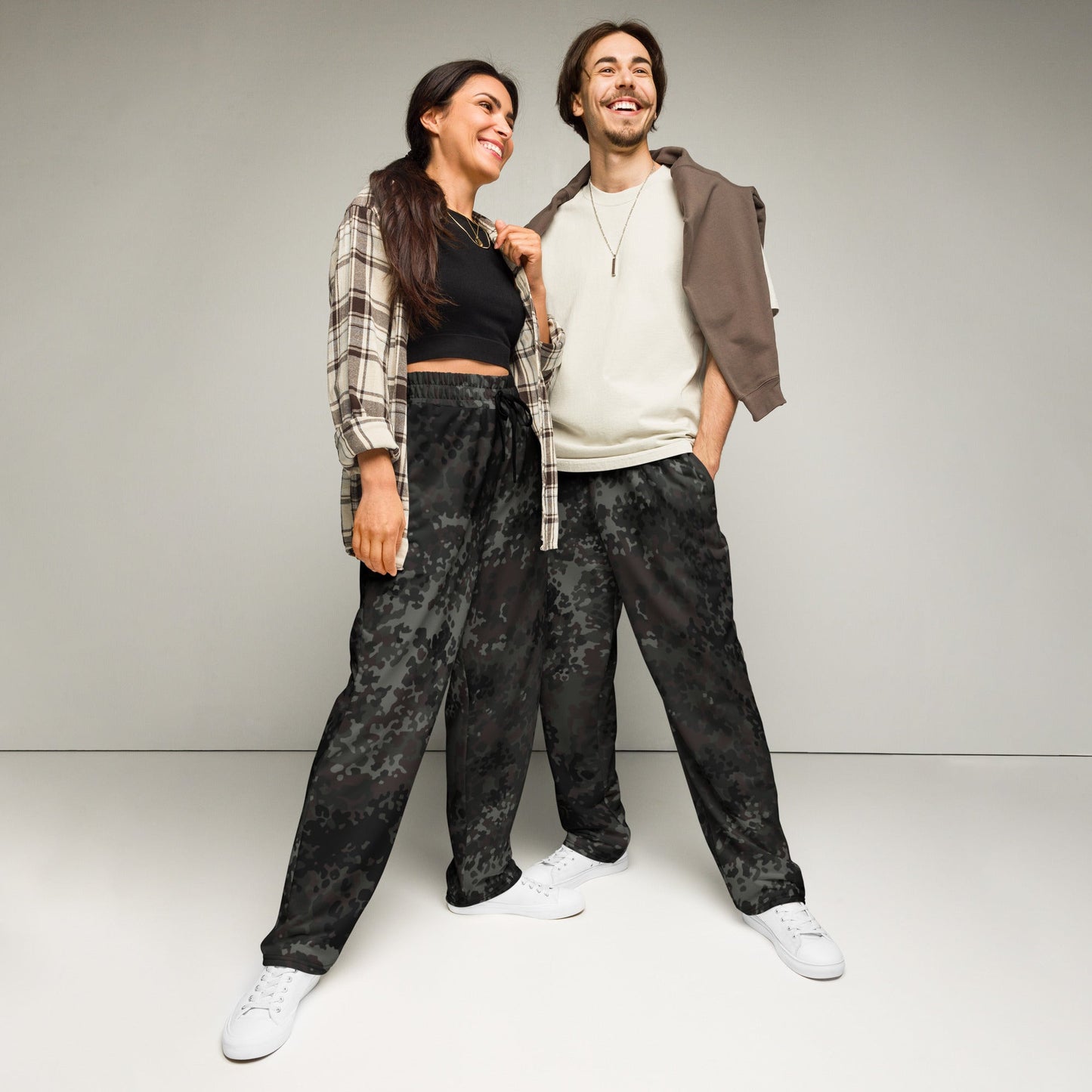 German Flecktarn Black CAMO Wide-leg joggers - 2XS - Joggers