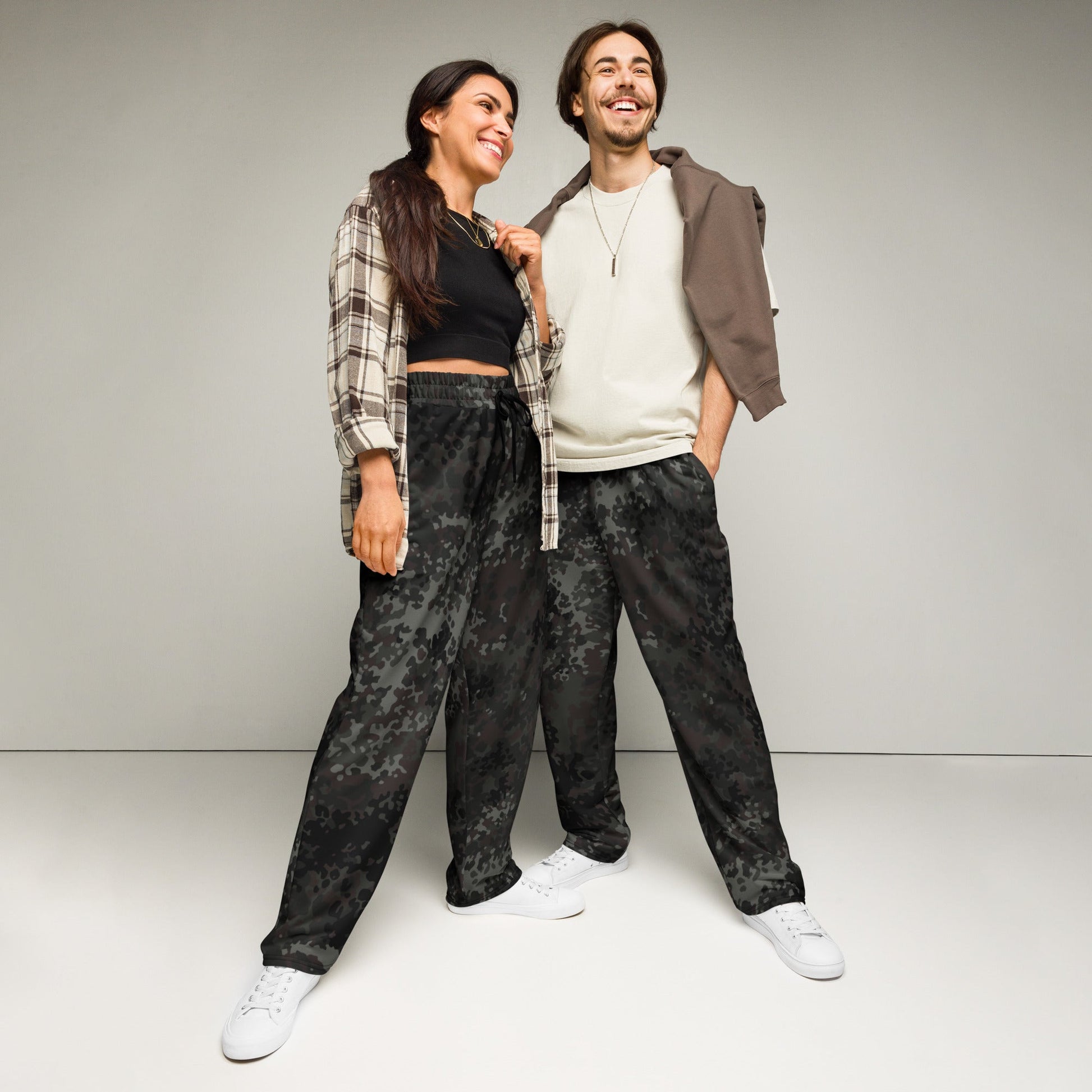 German Flecktarn Black CAMO Wide-leg joggers - 2XS - Joggers