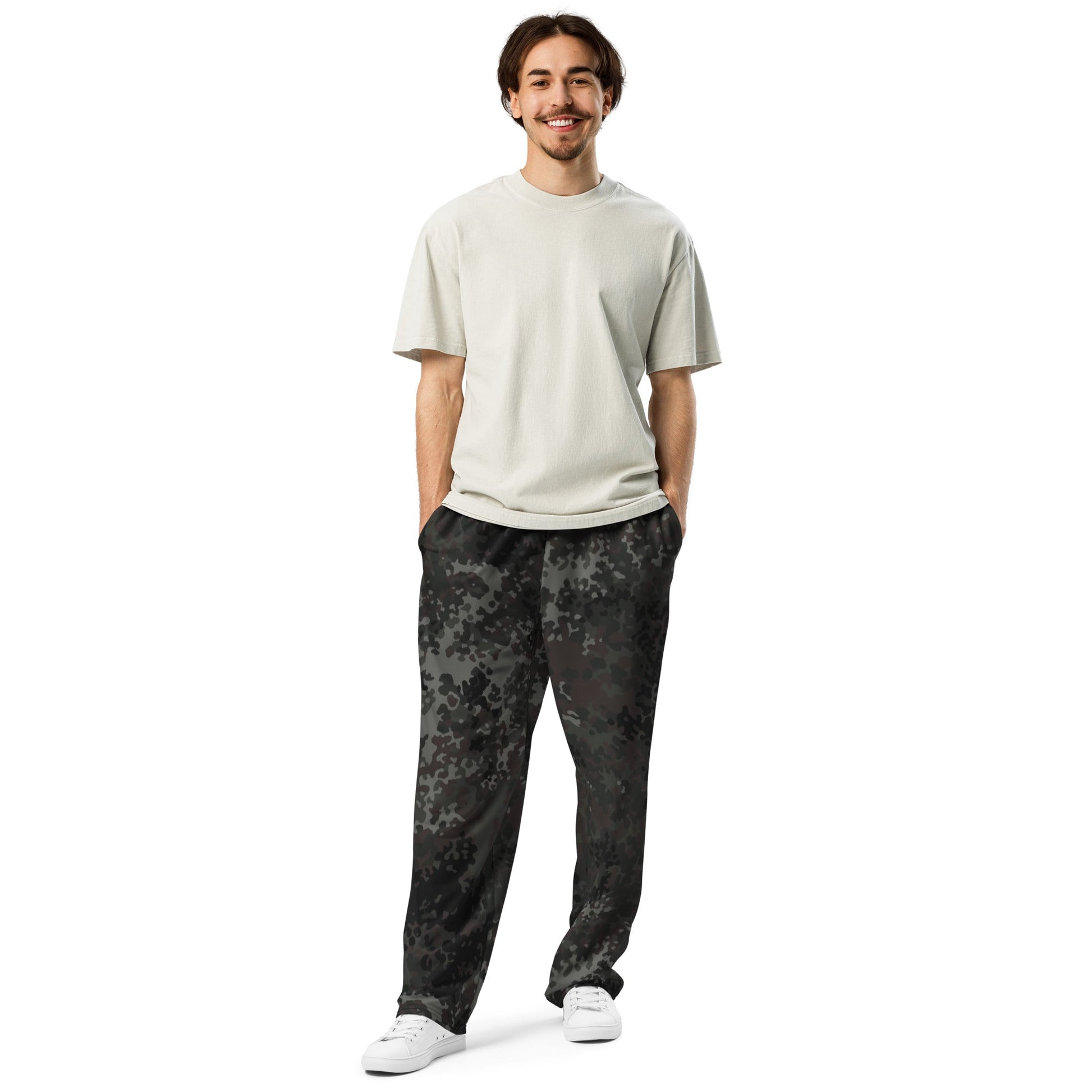 German Flecktarn Black CAMO Wide-leg joggers - Joggers