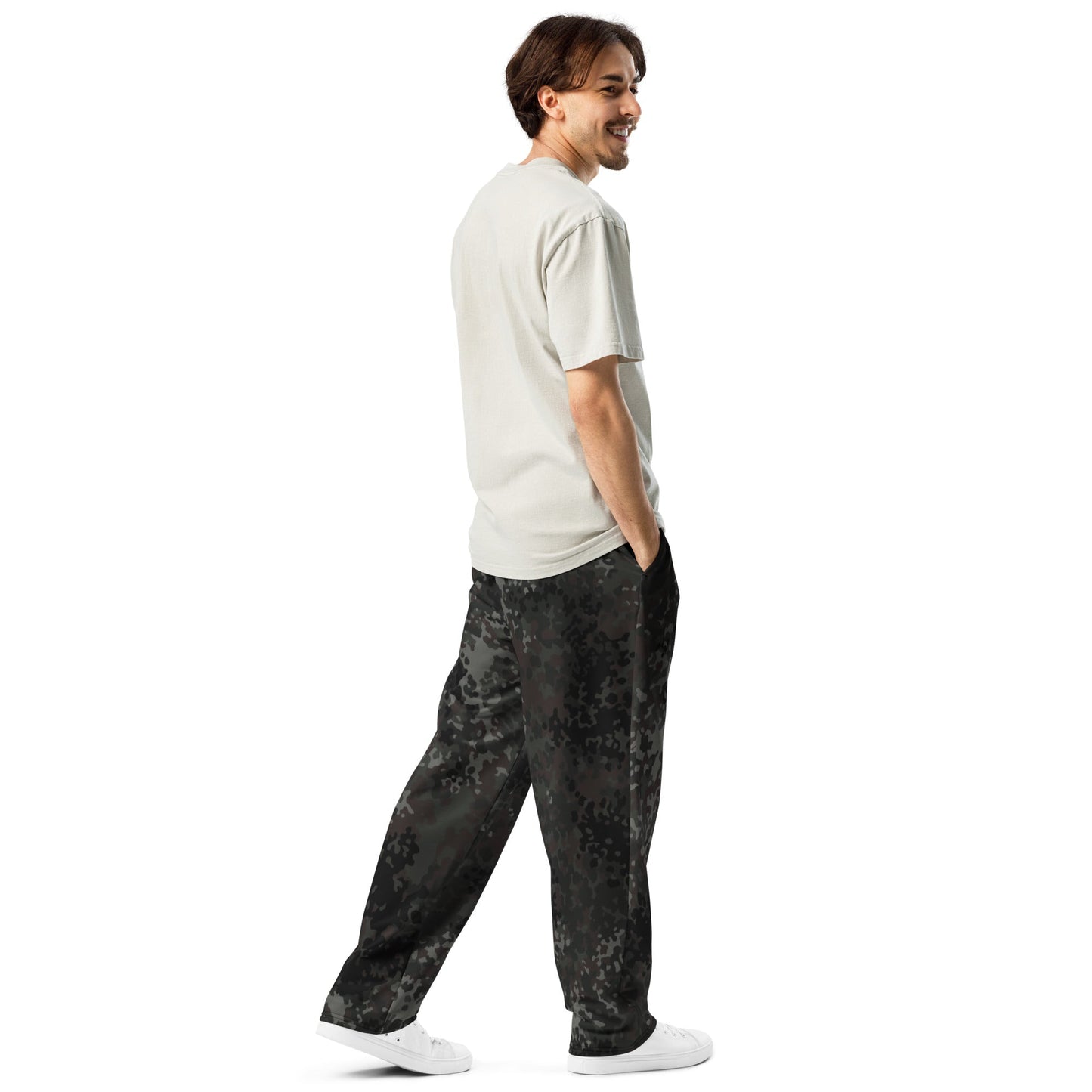 German Flecktarn Black CAMO Wide-leg joggers - Joggers