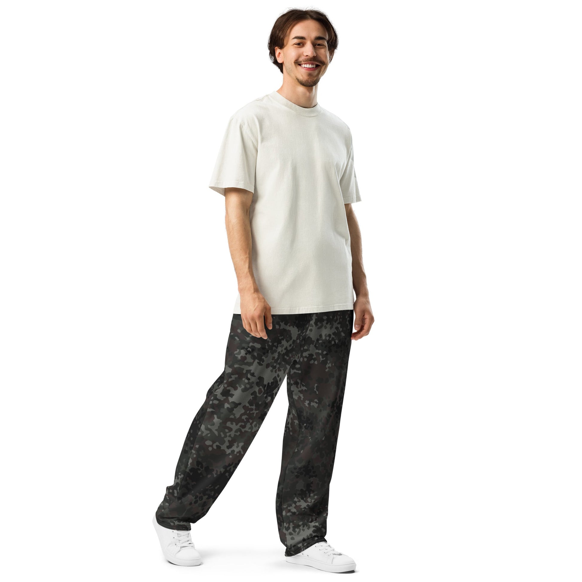 German Flecktarn Black CAMO Wide-leg joggers - Joggers