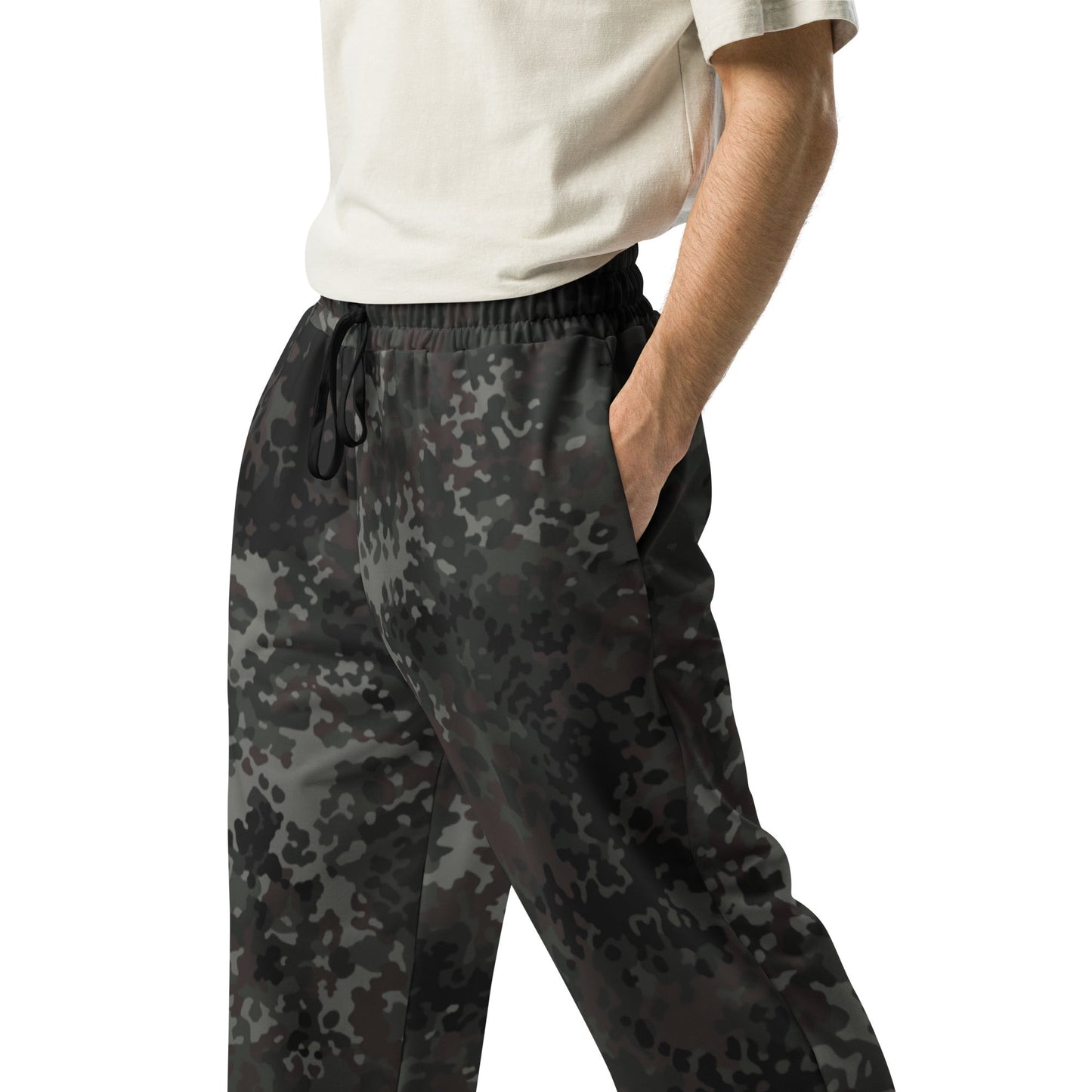 German Flecktarn Black CAMO Wide-leg joggers - Joggers
