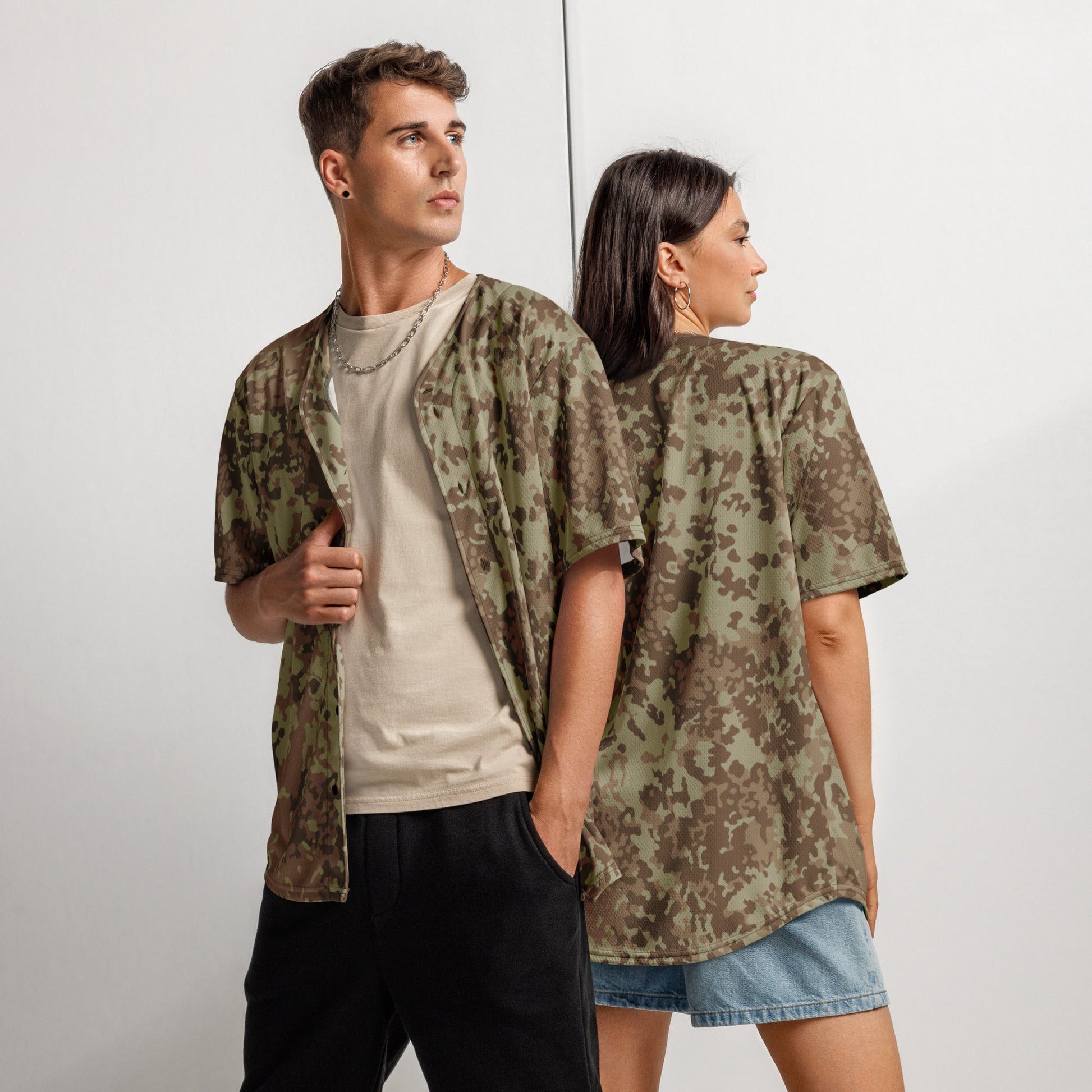 German Flecktarn Desert CAMO baseball jersey - 2XS - Baseball Jerseys