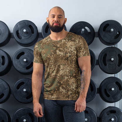 German Flecktarn Desert CAMO Mens Athletic T-Shirt - XS