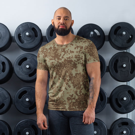 German Flecktarn Desert CAMO Mens athletic t-shirt - XS - Athletic T-Shirts