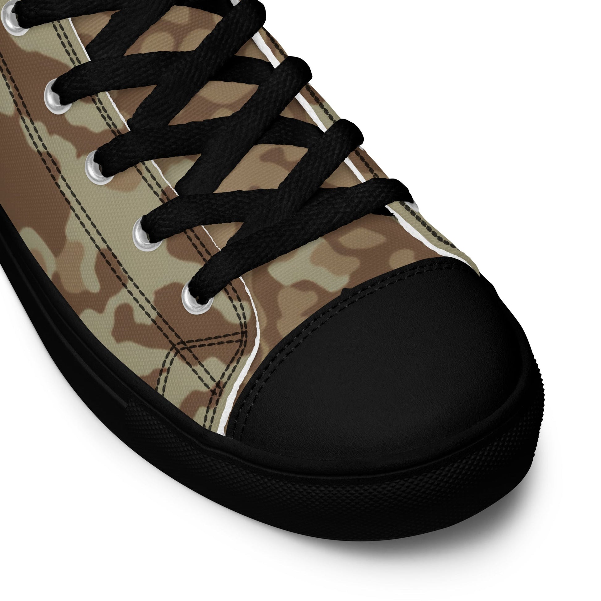 German Flecktarn Desert CAMO Mens high top canvas shoes - High Top Canvas Shoes