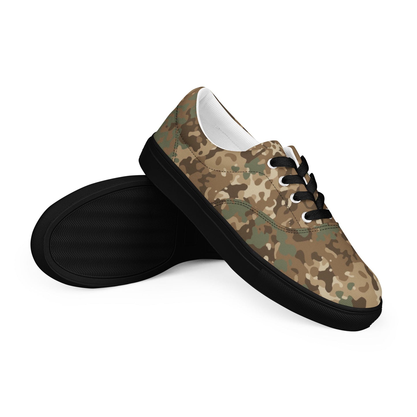 German Flecktarn Desert CAMO Mens Lace-Up Canvas Shoes - 5 - Lace-up