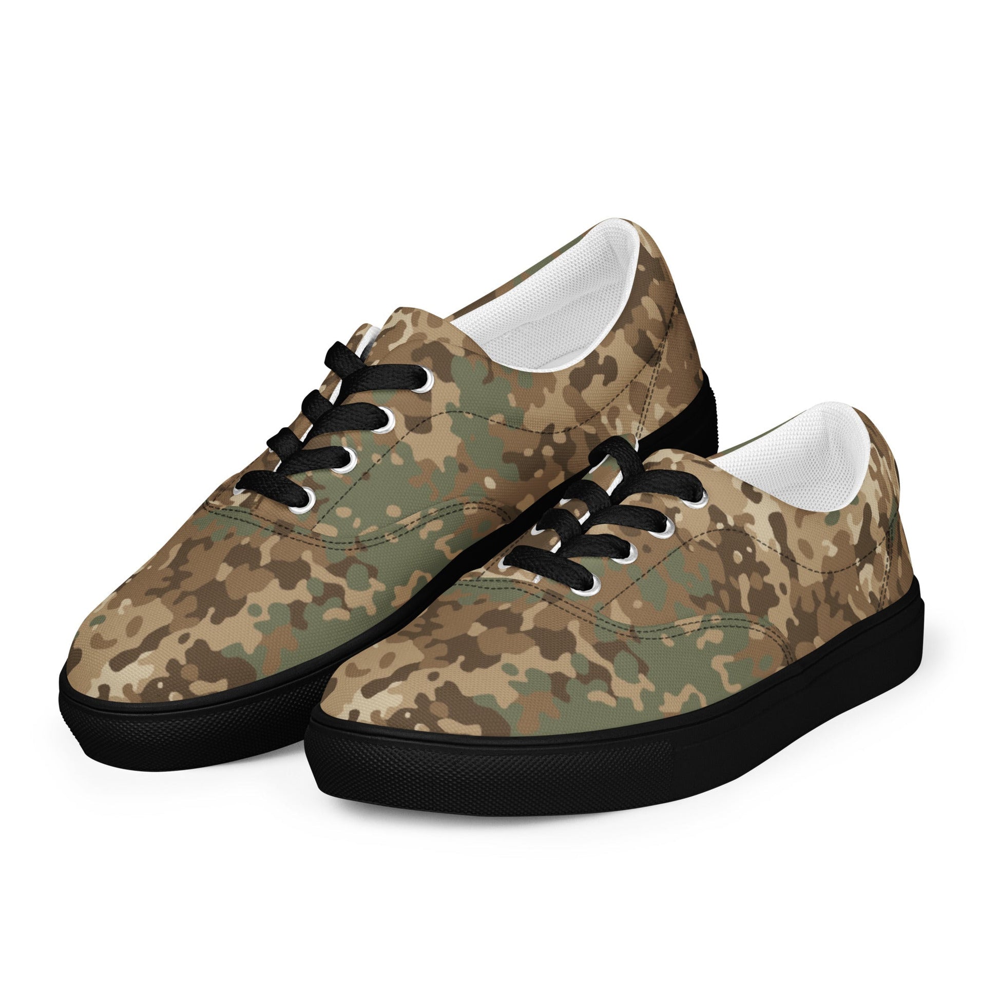 German Flecktarn Desert CAMO Mens Lace-Up Canvas Shoes - Lace-up