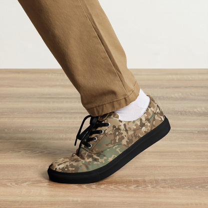 German Flecktarn Desert CAMO Mens Lace-Up Canvas Shoes - Lace-up