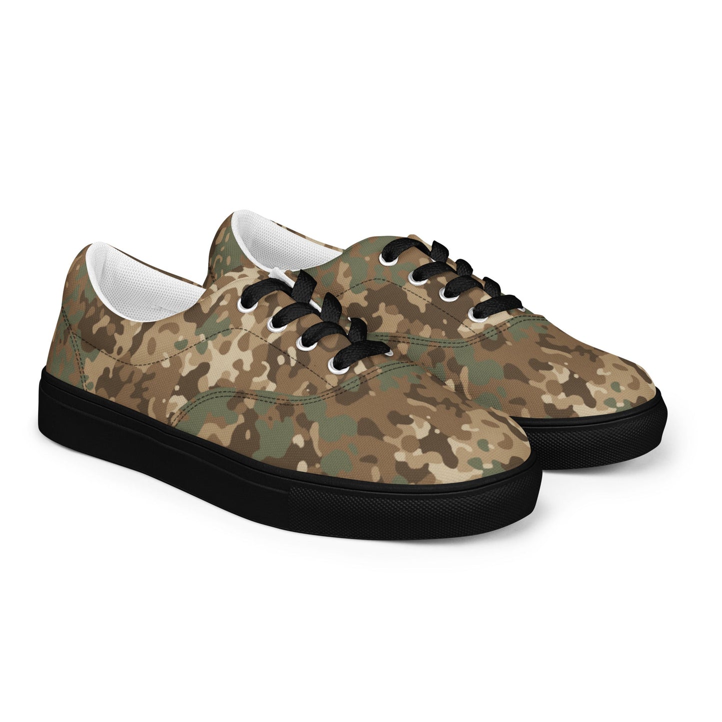 German Flecktarn Desert CAMO Mens Lace-Up Canvas Shoes - Lace-up