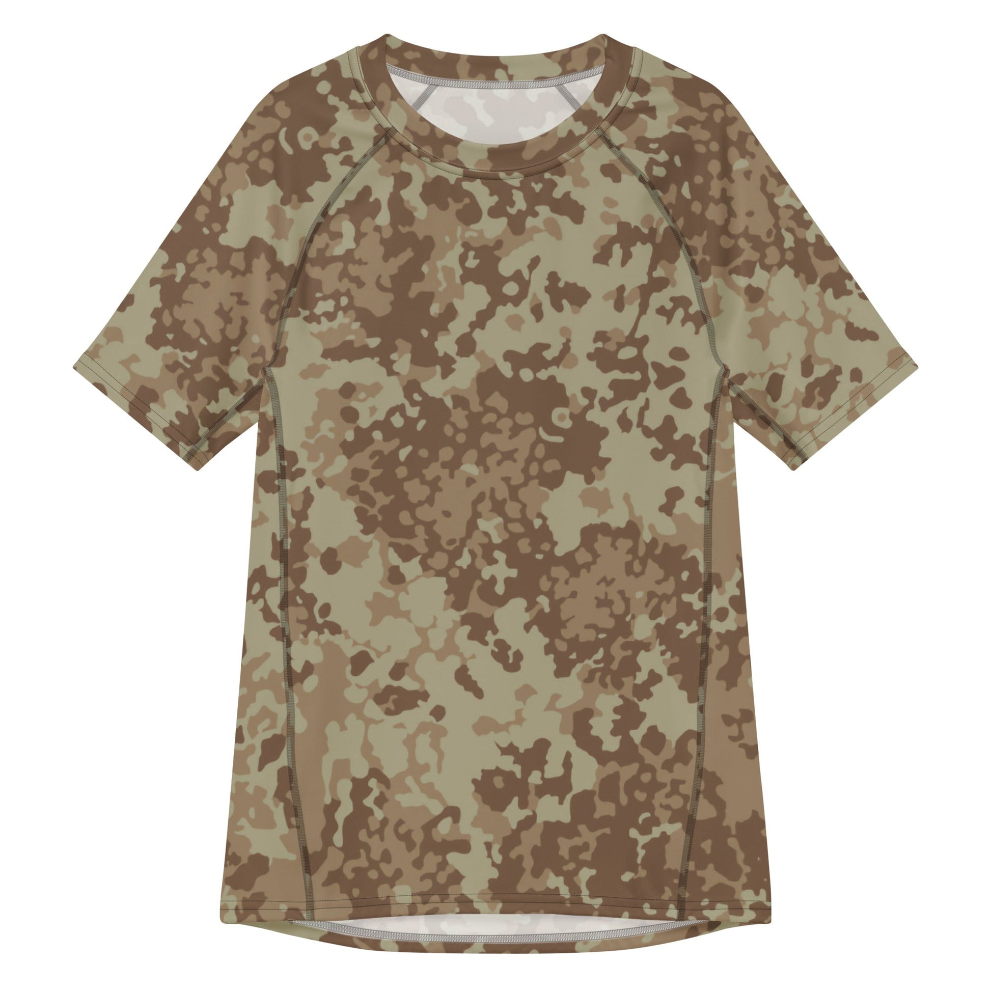German Flecktarn Desert CAMO Mens Short-Sleeve Rash Guard - 2XS - Short-sleeve Guards