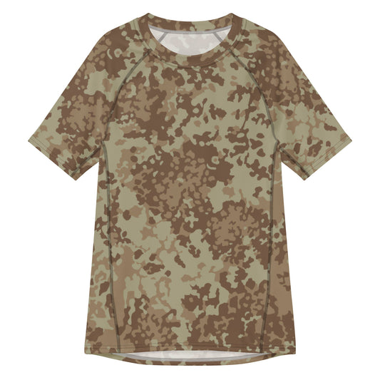 German Flecktarn Desert CAMO Mens Short-Sleeve Rash Guard - 2XS - Short-sleeve Guards