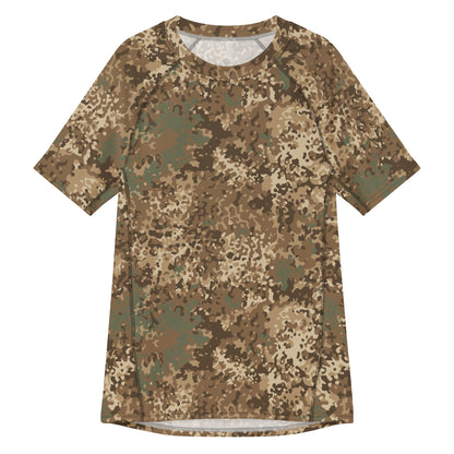 German Flecktarn Desert CAMO Mens Short-Sleeve Rash Guard - 2XS