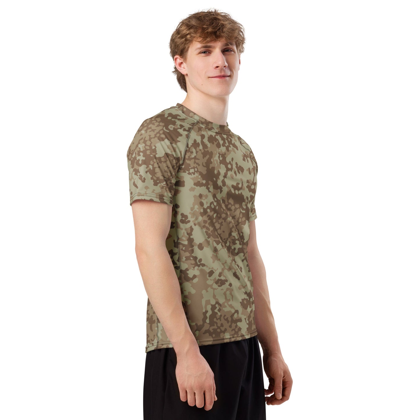German Flecktarn Desert CAMO Mens Short-Sleeve Rash Guard - Short-sleeve Guards