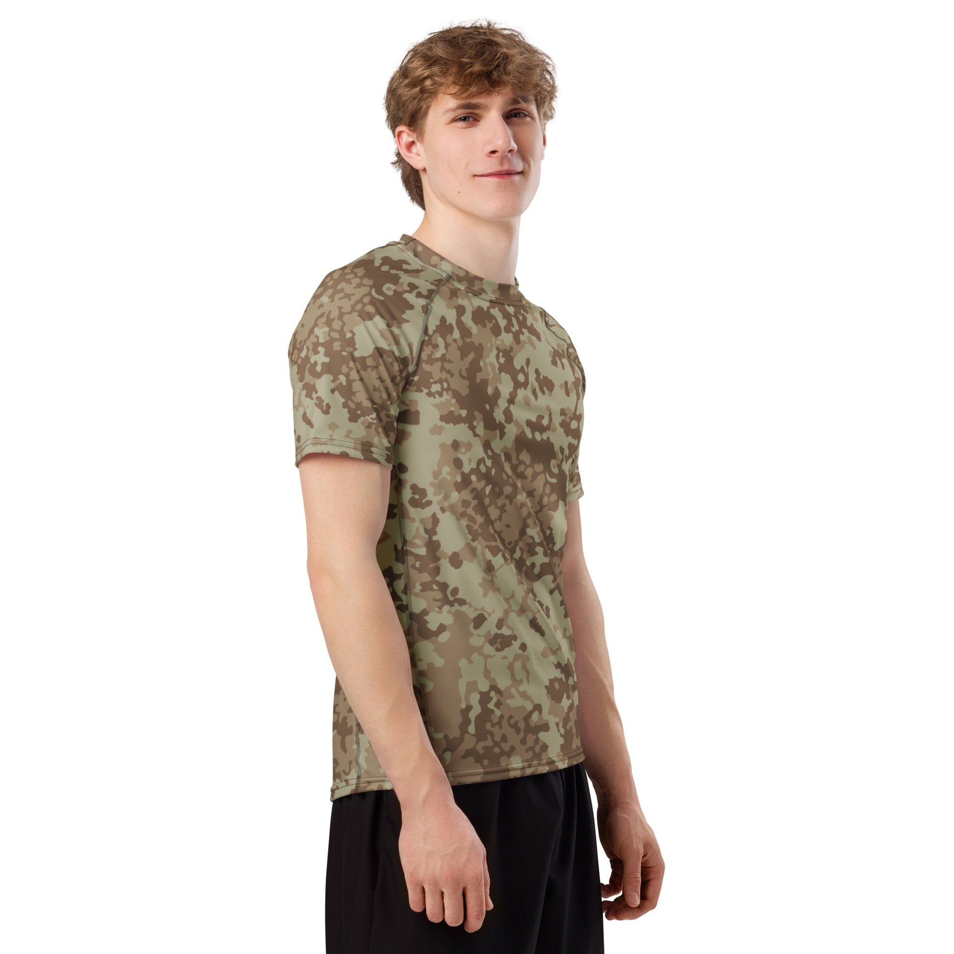 German Flecktarn Desert CAMO Mens Short-Sleeve Rash Guard - Short-sleeve Guards