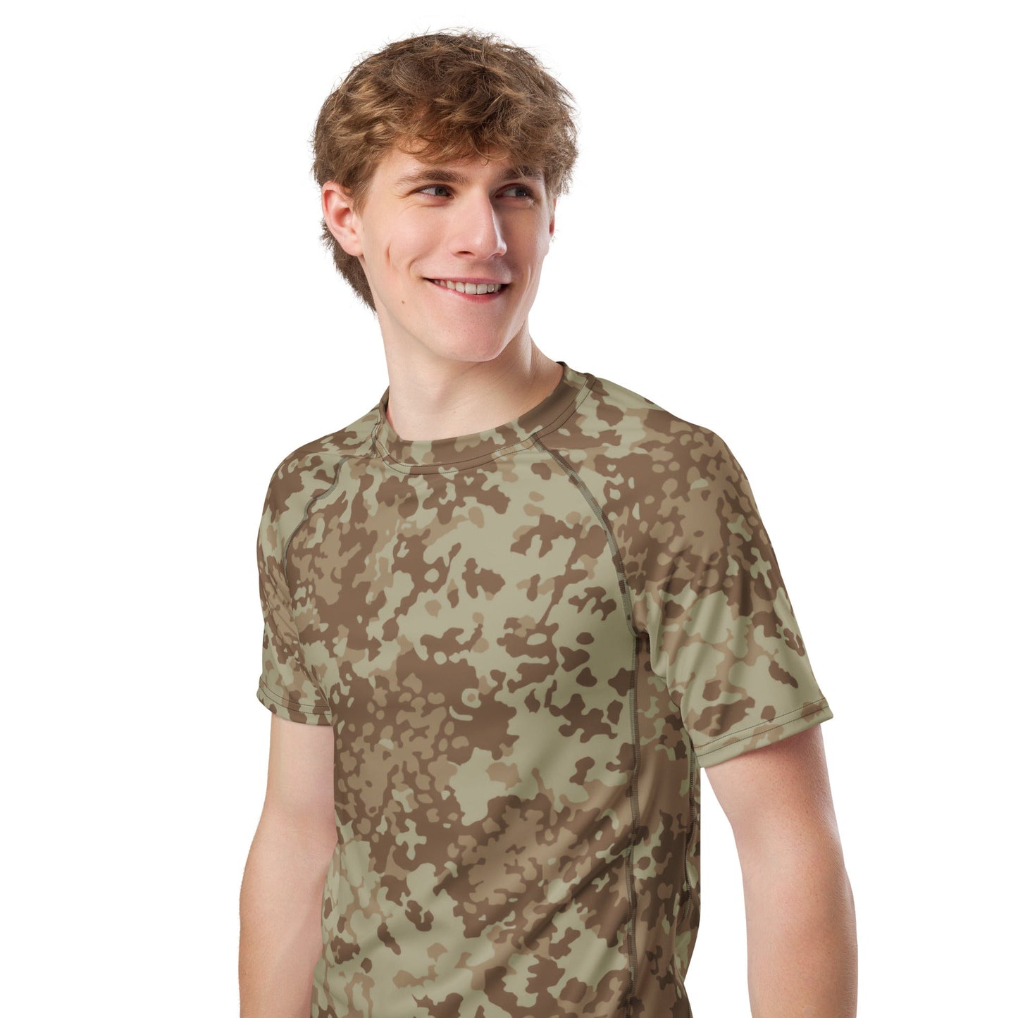 German Flecktarn Desert CAMO Mens Short-Sleeve Rash Guard - Short-sleeve Guards