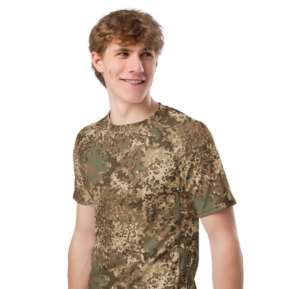 German Flecktarn Desert CAMO Mens Short-Sleeve Rash Guard