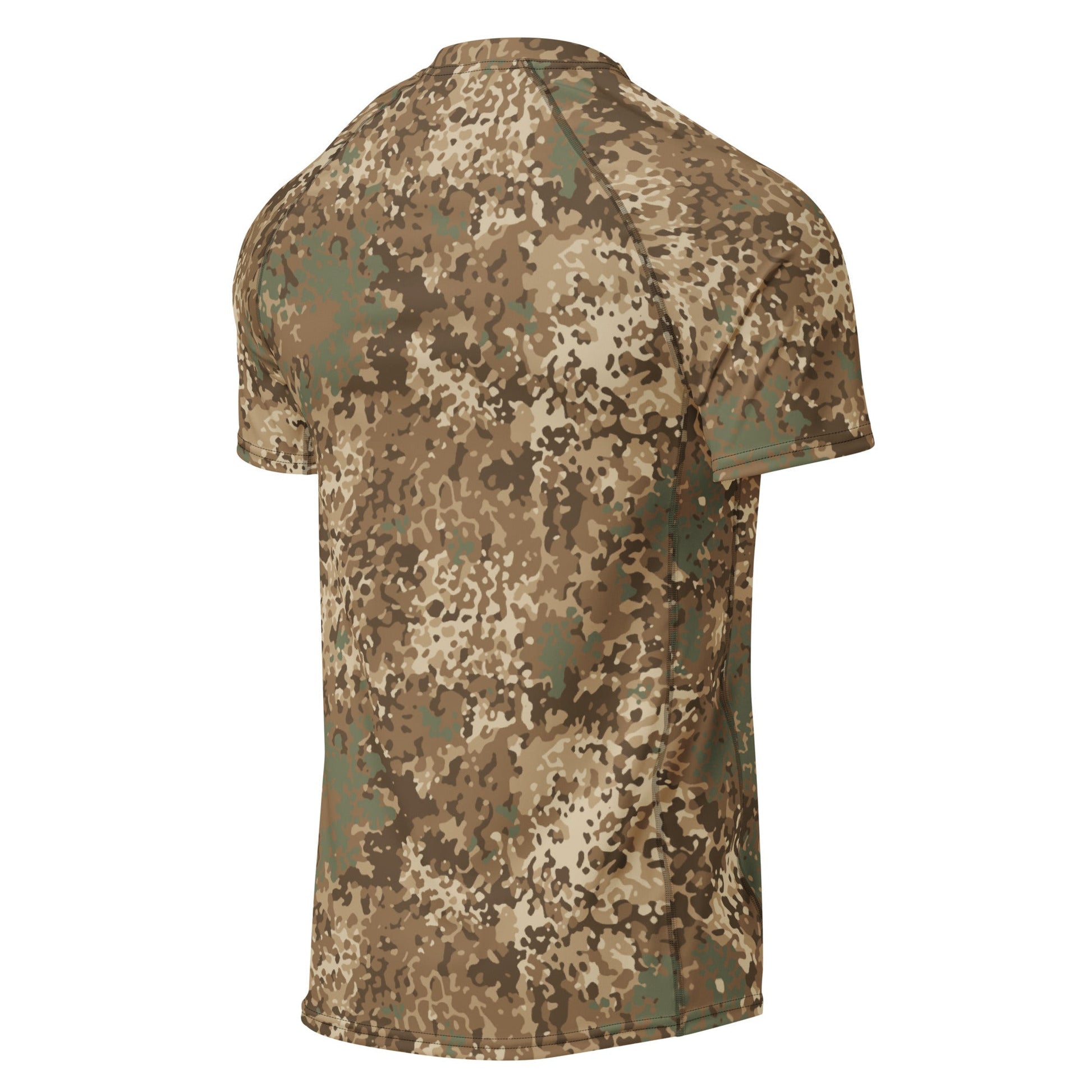 German Flecktarn Desert CAMO Mens Short-Sleeve Rash Guard