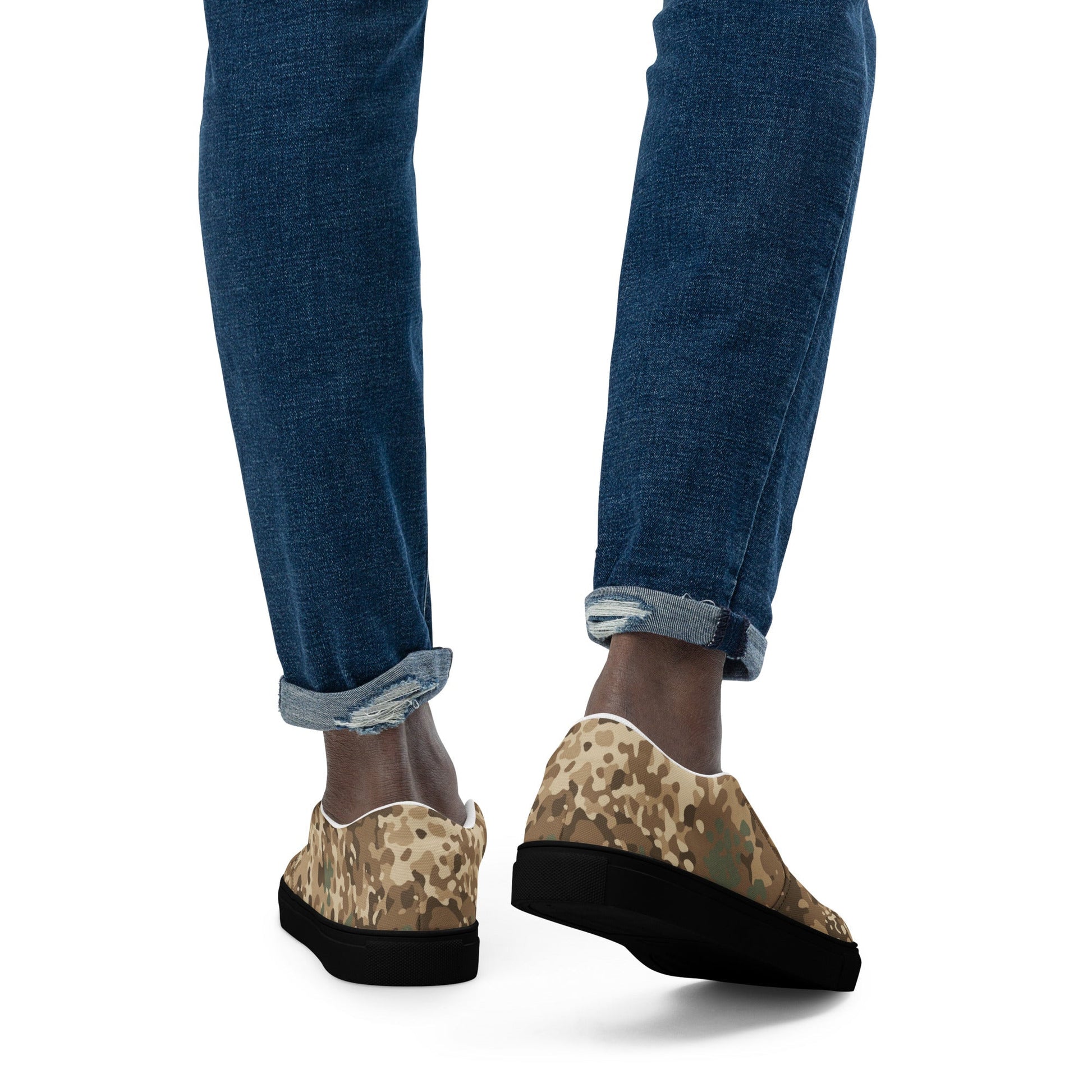 German Flecktarn Desert CAMO Mens Slip-On Canvas Shoes