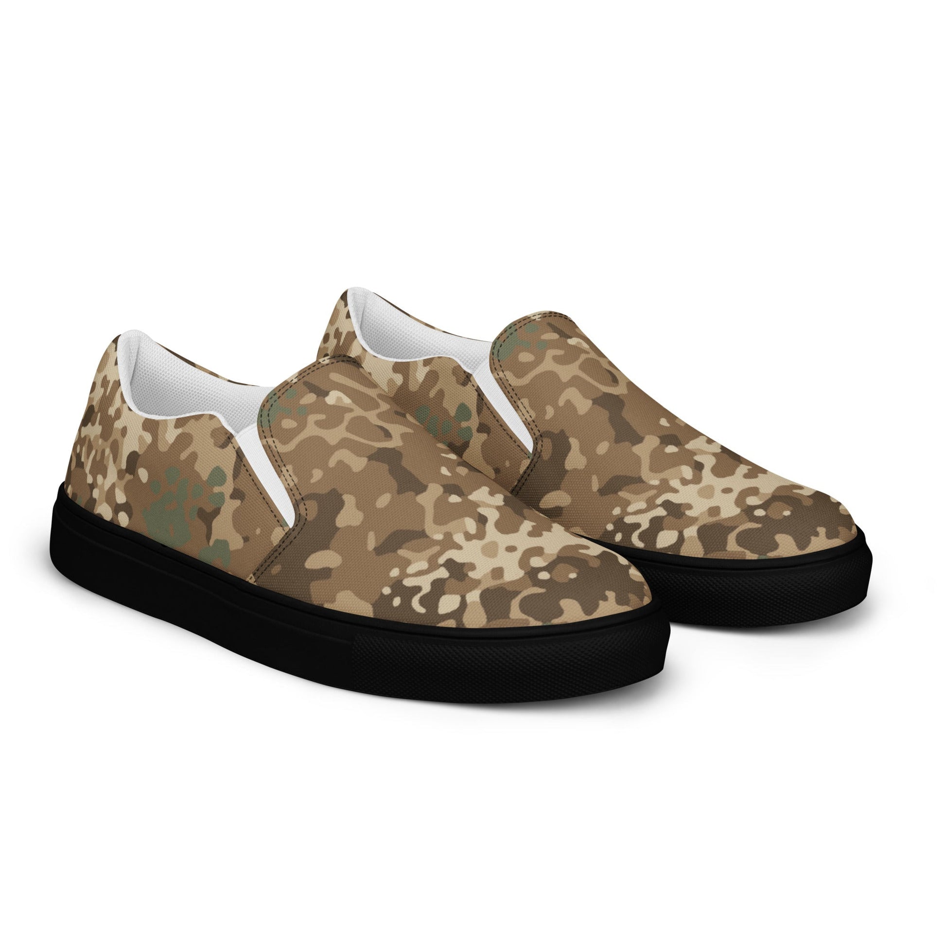 German Flecktarn Desert CAMO Mens Slip-On Canvas Shoes