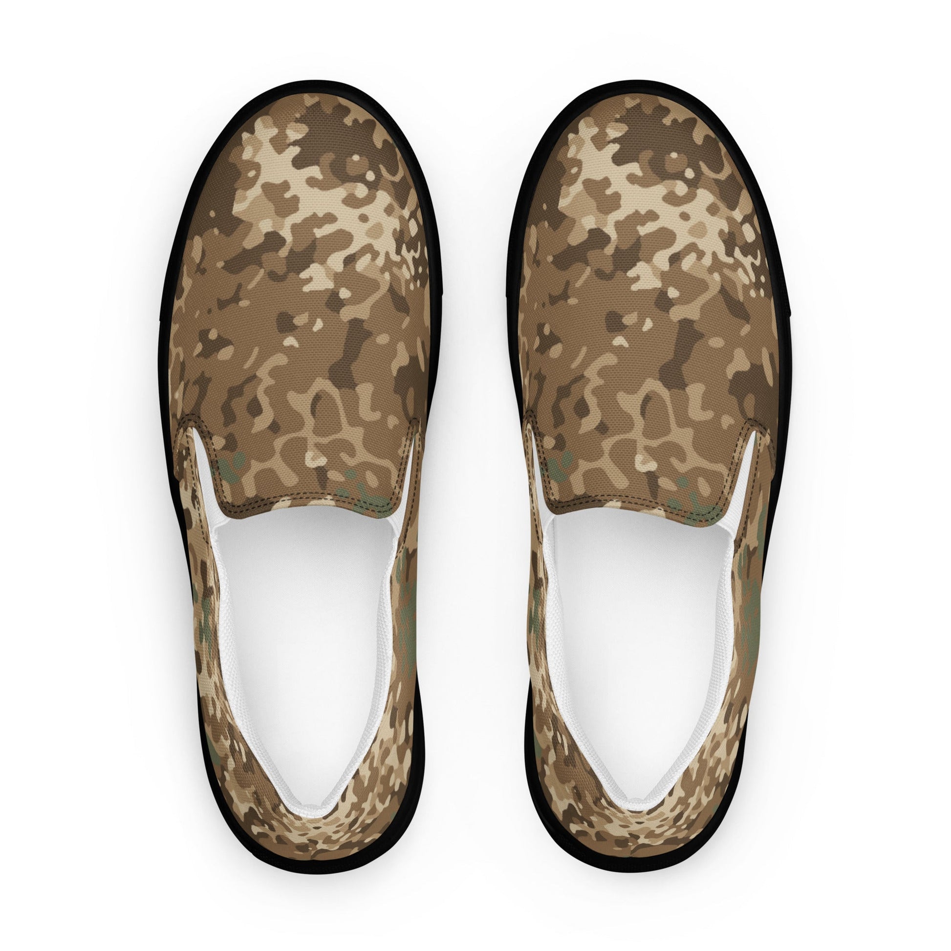 German Flecktarn Desert CAMO Mens Slip-On Canvas Shoes