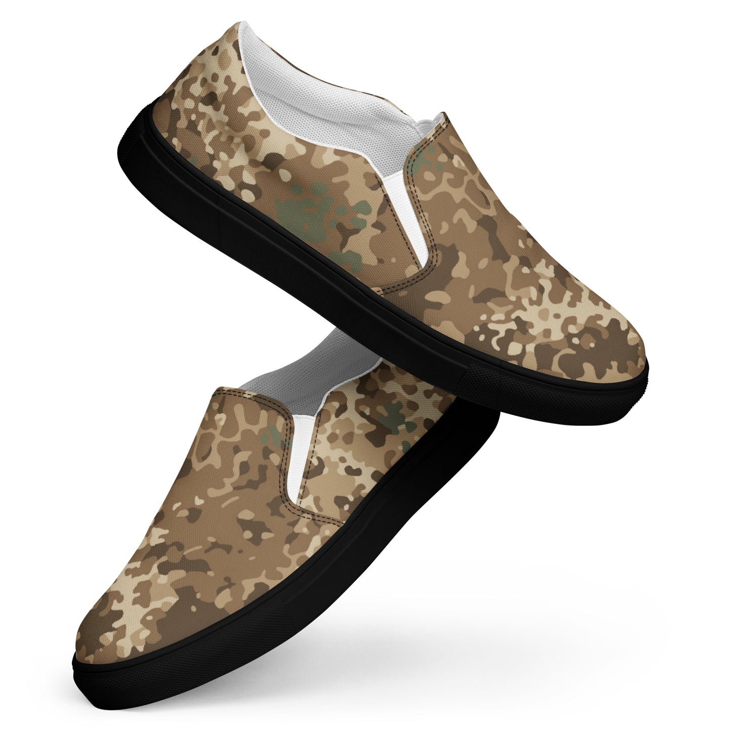 German Flecktarn Desert CAMO Mens Slip-On Canvas Shoes