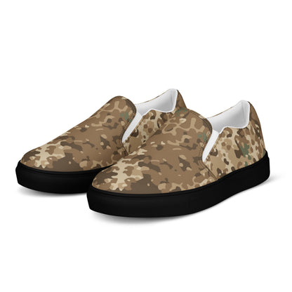 German Flecktarn Desert CAMO Mens Slip-On Canvas Shoes