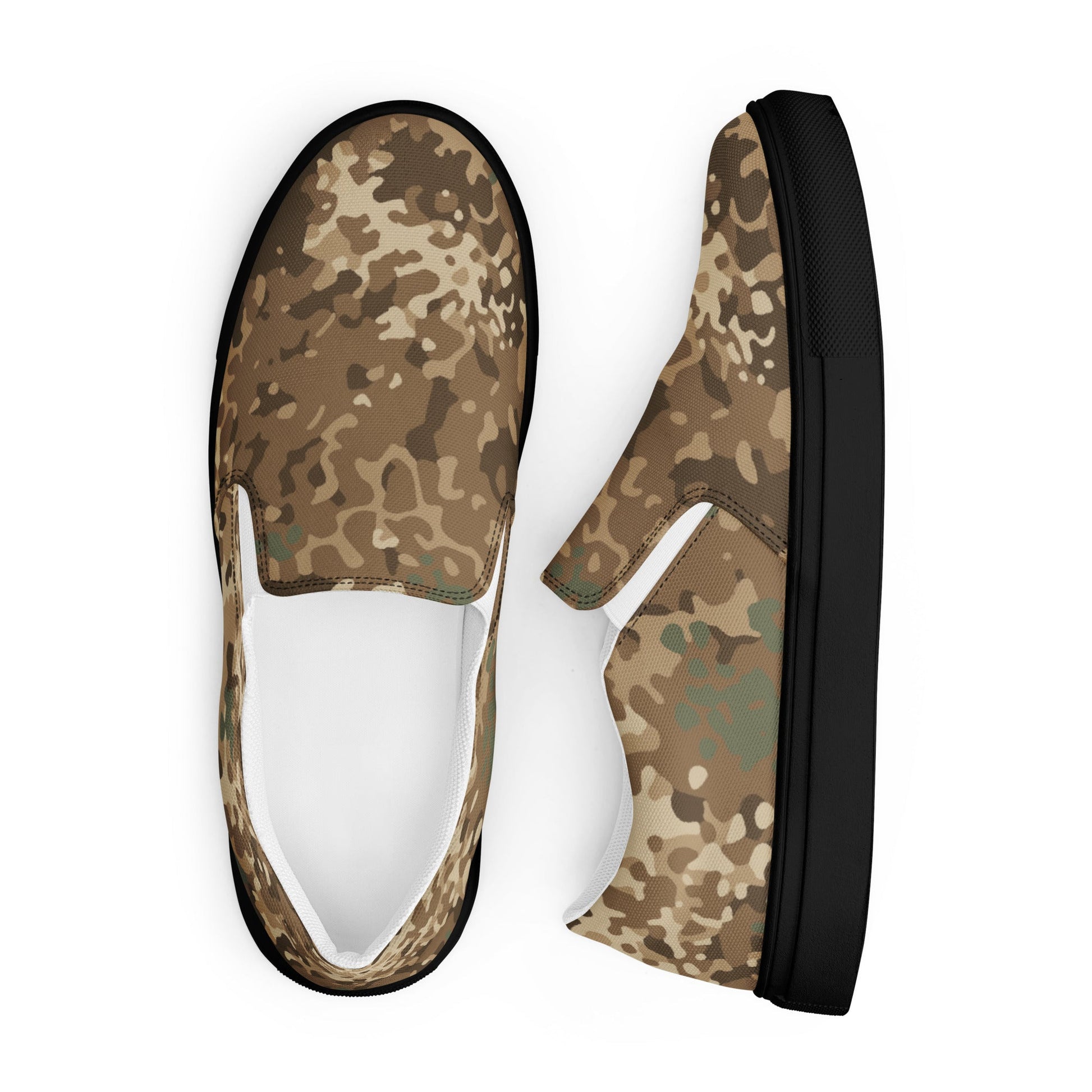 German Flecktarn Desert CAMO Mens Slip-On Canvas Shoes