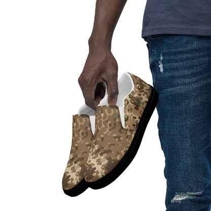 German Flecktarn Desert CAMO Mens Slip-On Canvas Shoes