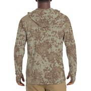 Flecktarn Bundeswehr Desert CAMO Mens Sunscreen Sports Hoodie With Thumb Holes