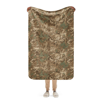 German Flecktarn Desert CAMO Sherpa Blanket - 37″×57″